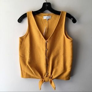 NWT MADEWELL TEXTURE & THREAD FRONT TIE TANK